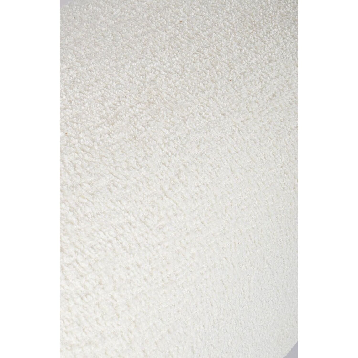 Panca DAYLA in tessuto effetto bouclé bianco e gambe in legno rubber wood