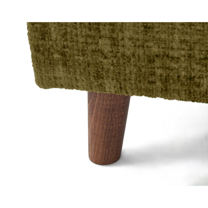Rune - canapé d'angle droit 4 places en velours texturé - Vert Olive