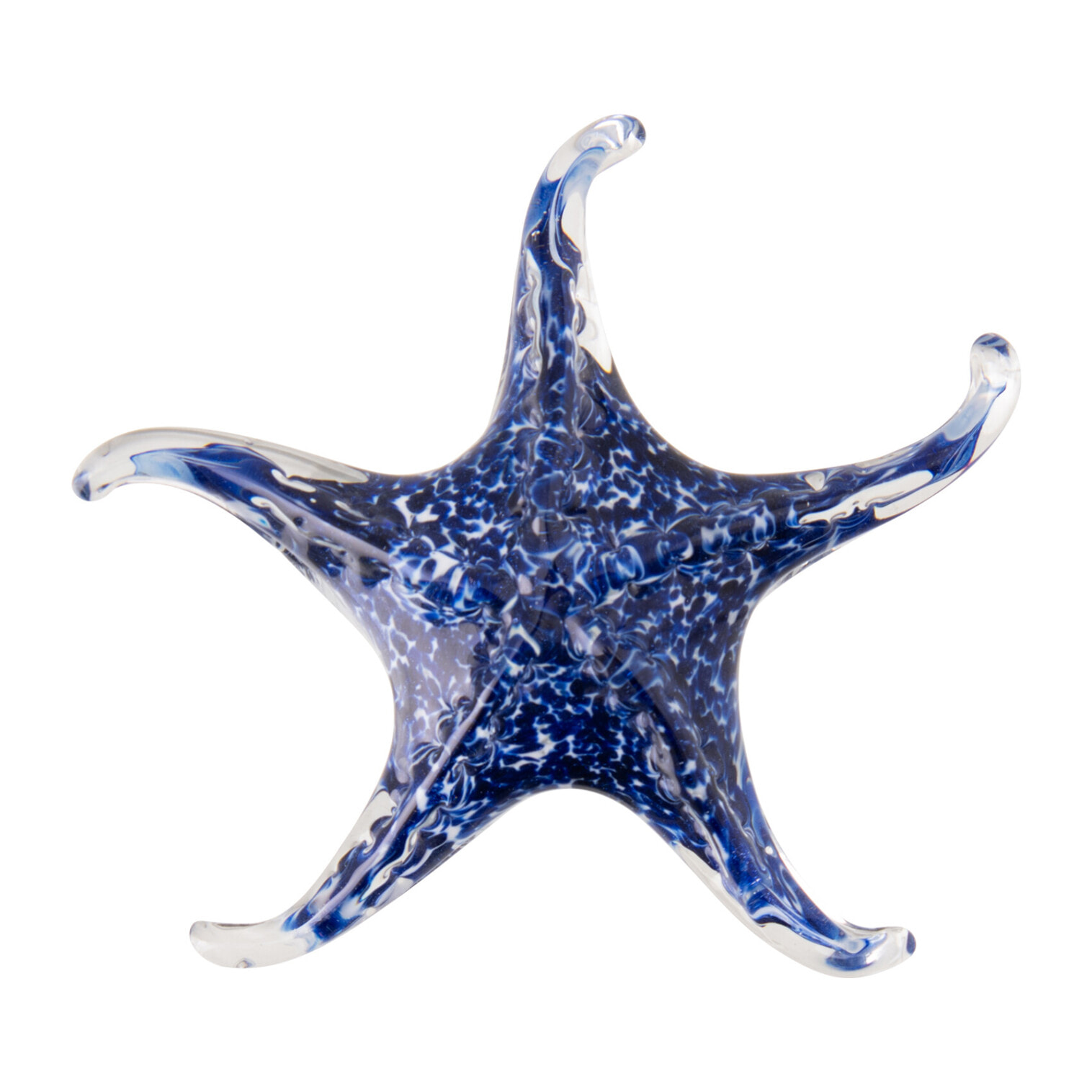 J-Line Presse-papier Seastar Pois - verre - bleu