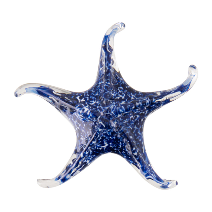 J-Line Presse-papier Seastar Pois - verre - bleu