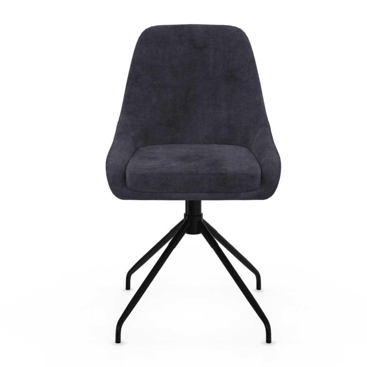 Chaises Olivia pivotantes velours gris pieds métal - lot de 2