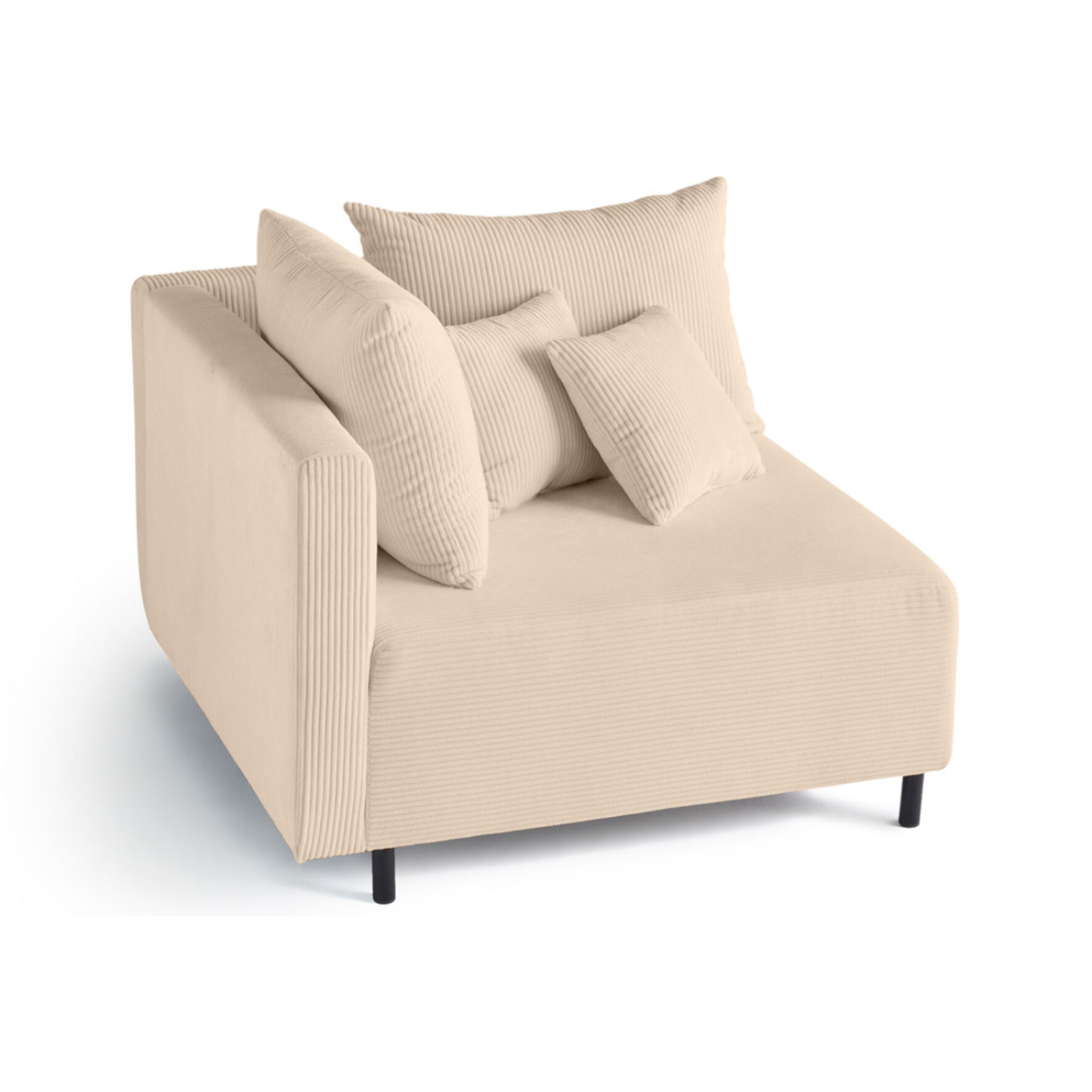 Edinburg - module d'assise d'angle gauche - en velours côtelé - Beige