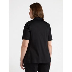 Fiorella Rubino - Blazer maniche corte in cotone - Nero