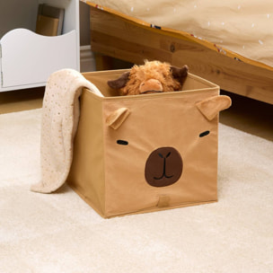 Boîte de rangement Joey carré pliable 29x29cm marron
