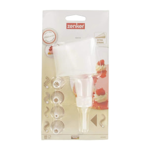 Poche à douille et 5 embouts en plastique 28 cm Zenker Smart Pastry