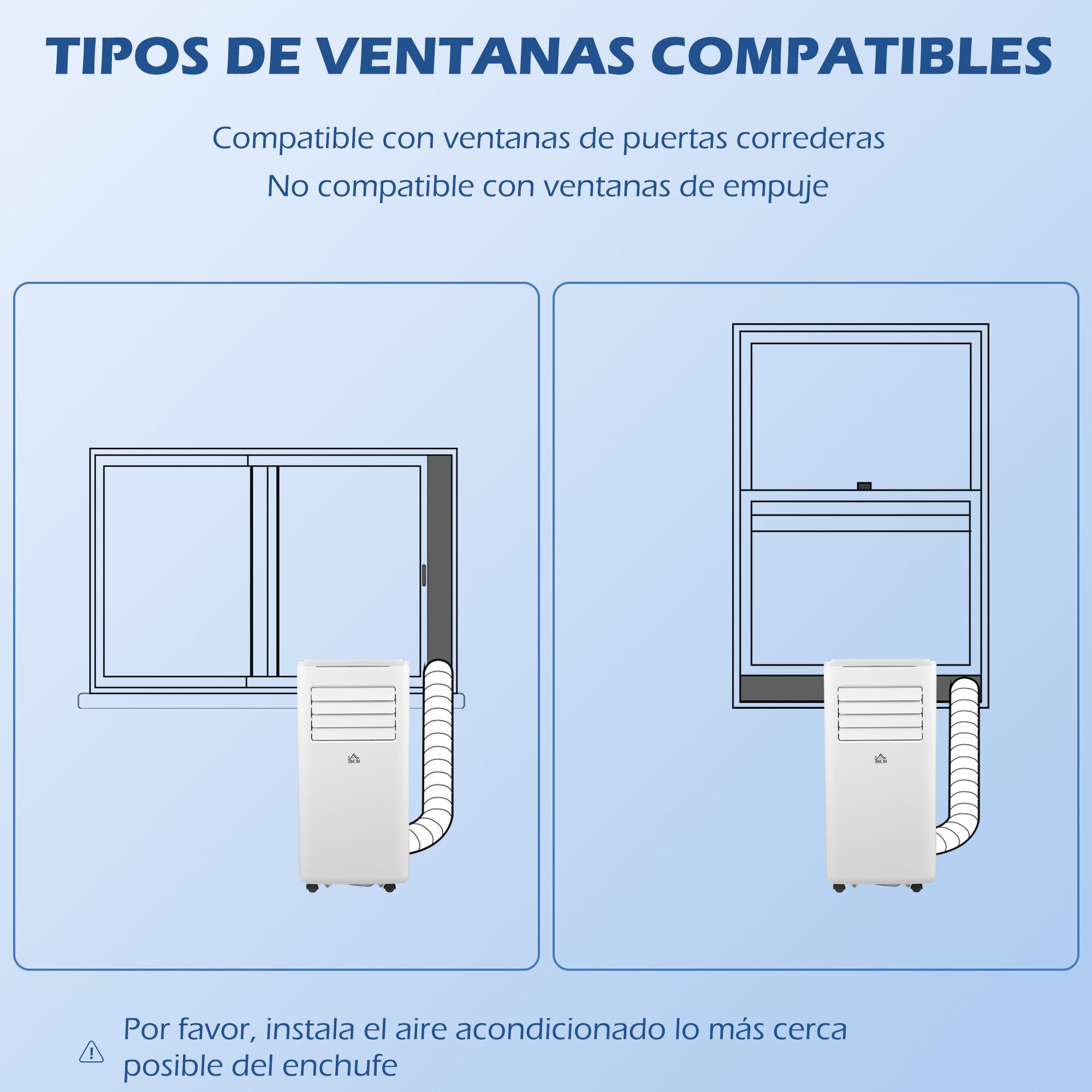 Aire Acondicionado Portátil 9000BTU 1010W Refrigerador Ventilador Deshumidificador con Pantalla LED Control Remoto Temporizador para Habitación de 20 m² 35,3x35x72,5 cm Blanco