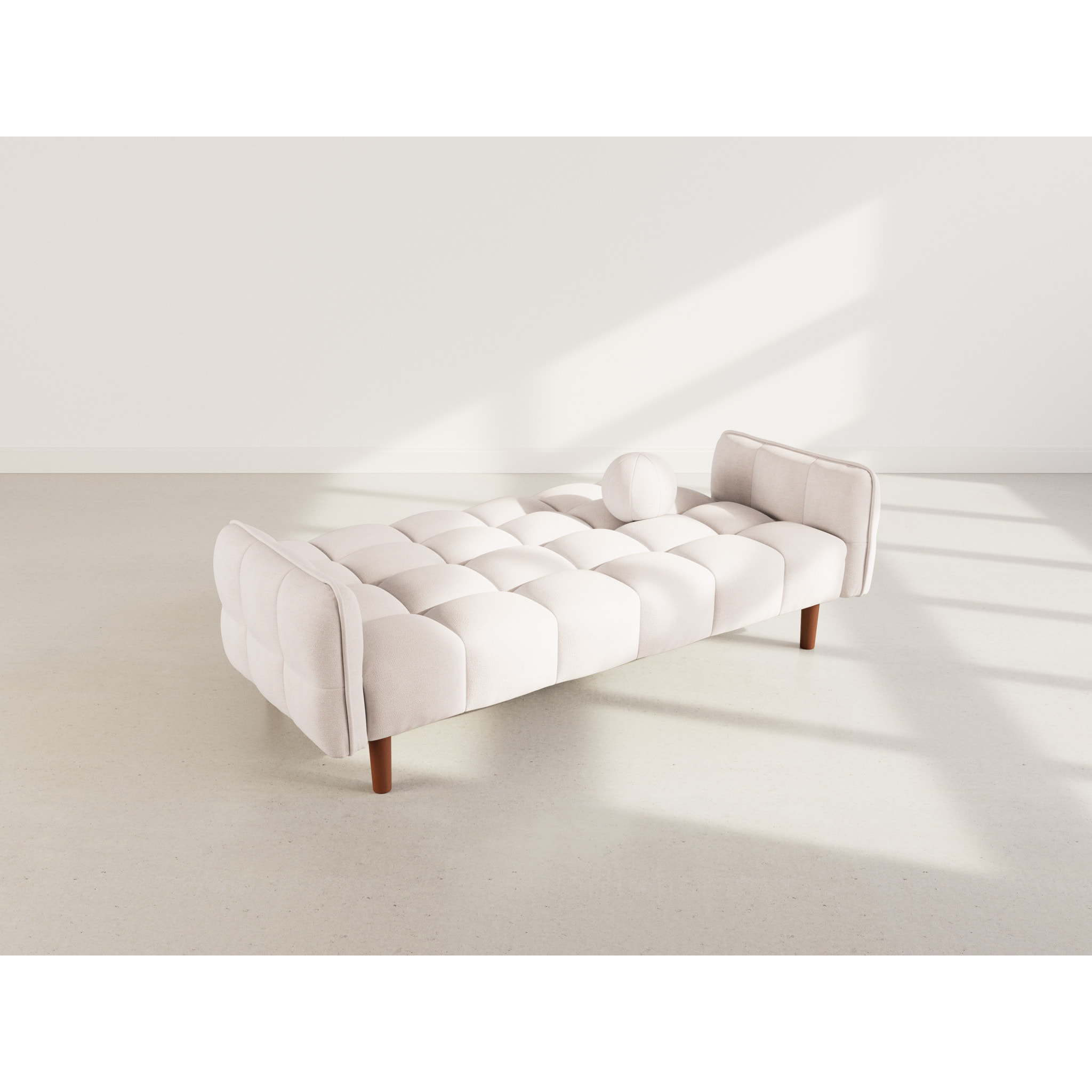 Adam - Canapé convertible clic-clac 2 places en tissu texturé - Beige