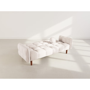 Adam - Canapé convertible clic-clac 2 places en tissu texturé - Beige