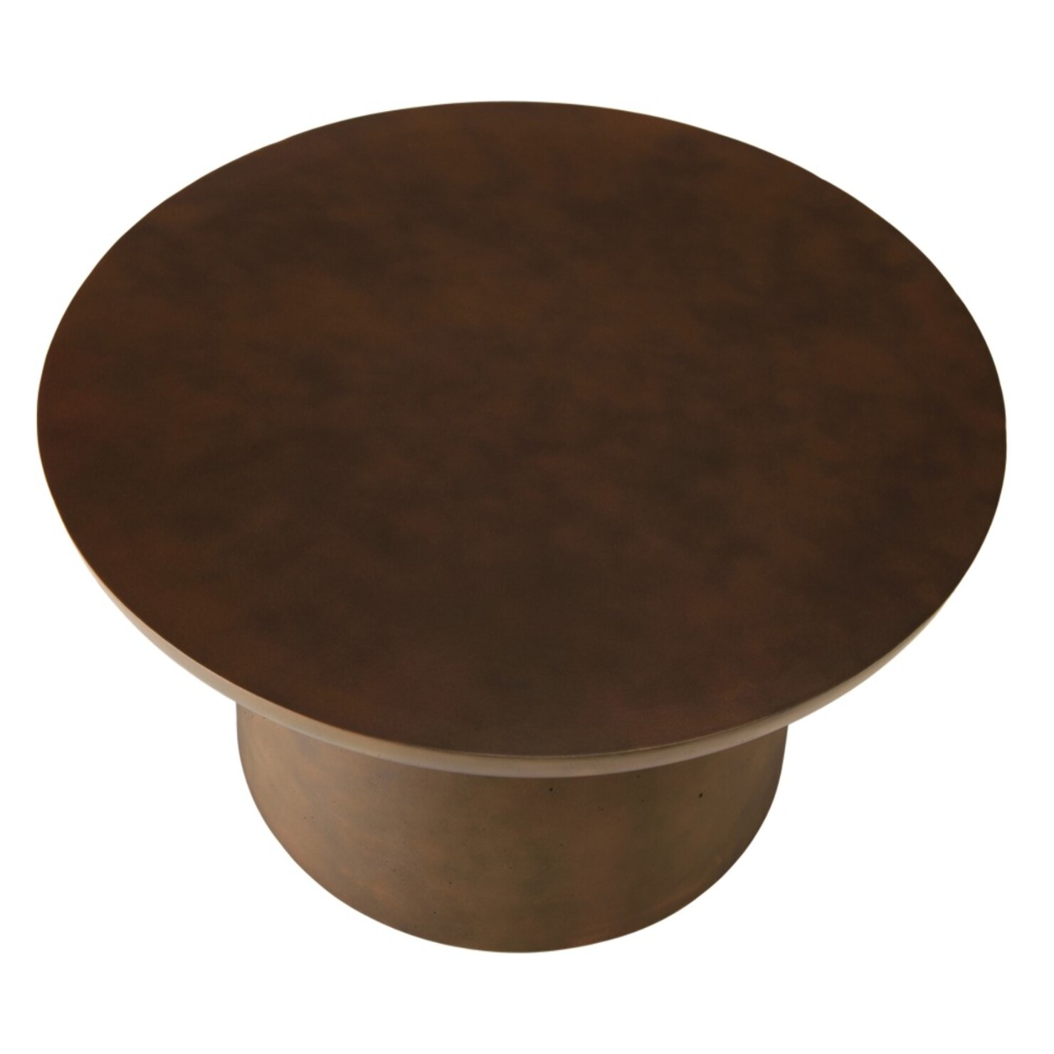 NESTOR - Table basse ronde en béton marron D70cm