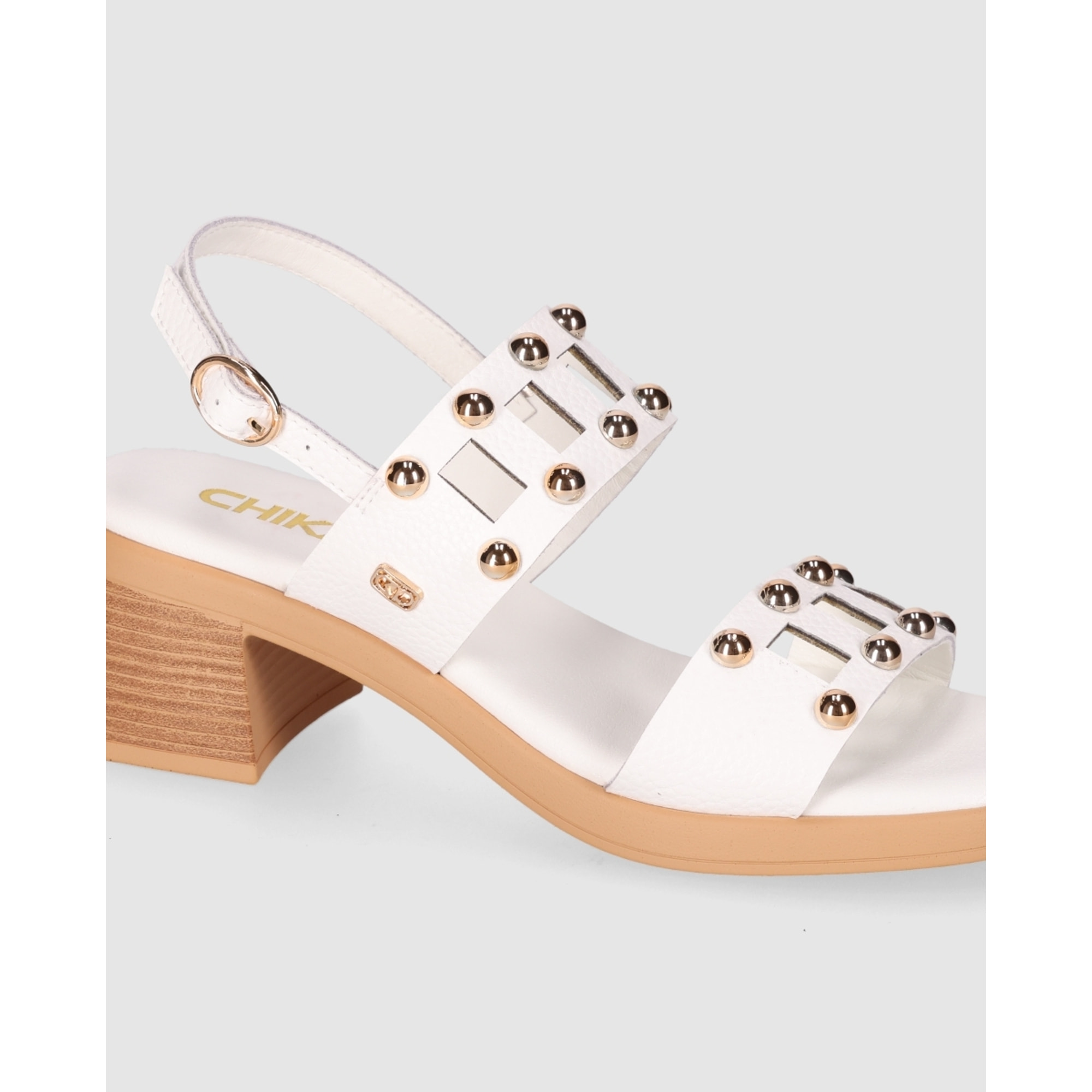 Sandalias de Piel - Blanco - Tacón: 5 cm
