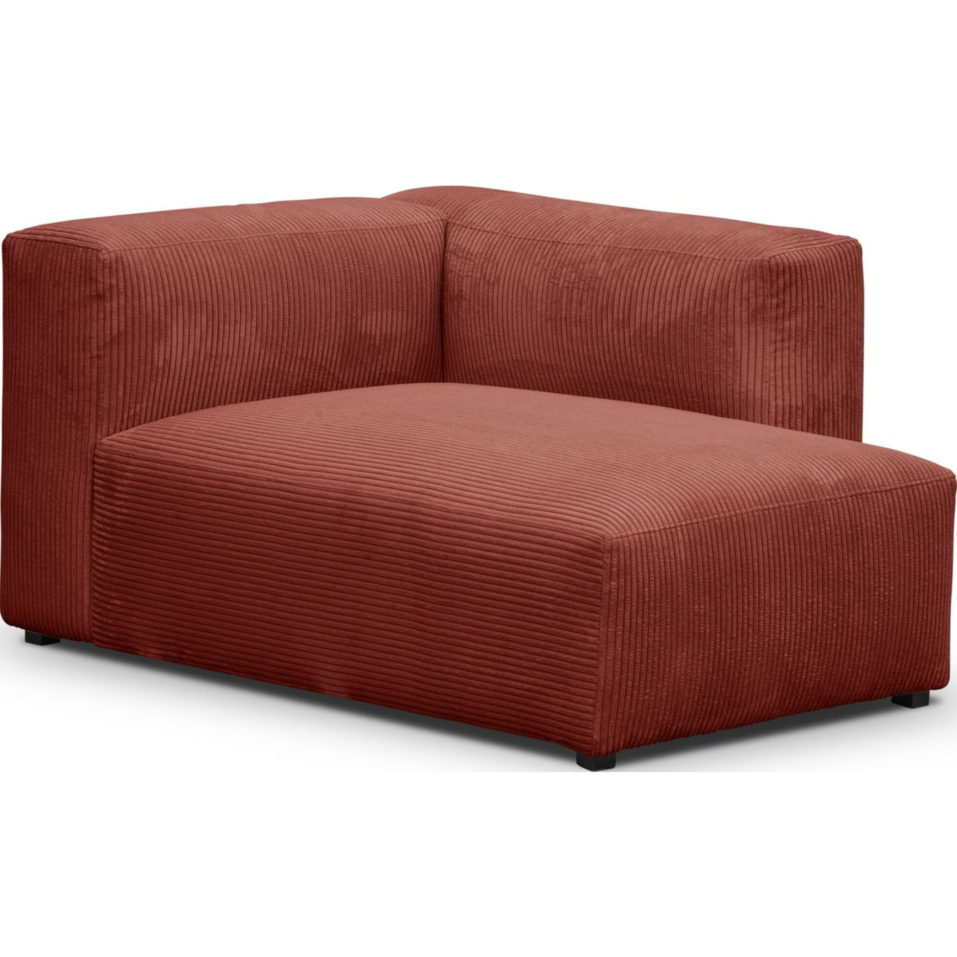 Canapé d'angle à droite modulable 4 places en velours côtelé + pouf - MODULO