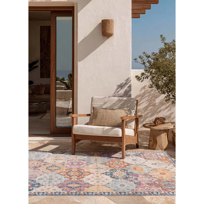 LUNA Alfombra de estilo vintage para interior/exterior multicolor, varias medidas disponibles.