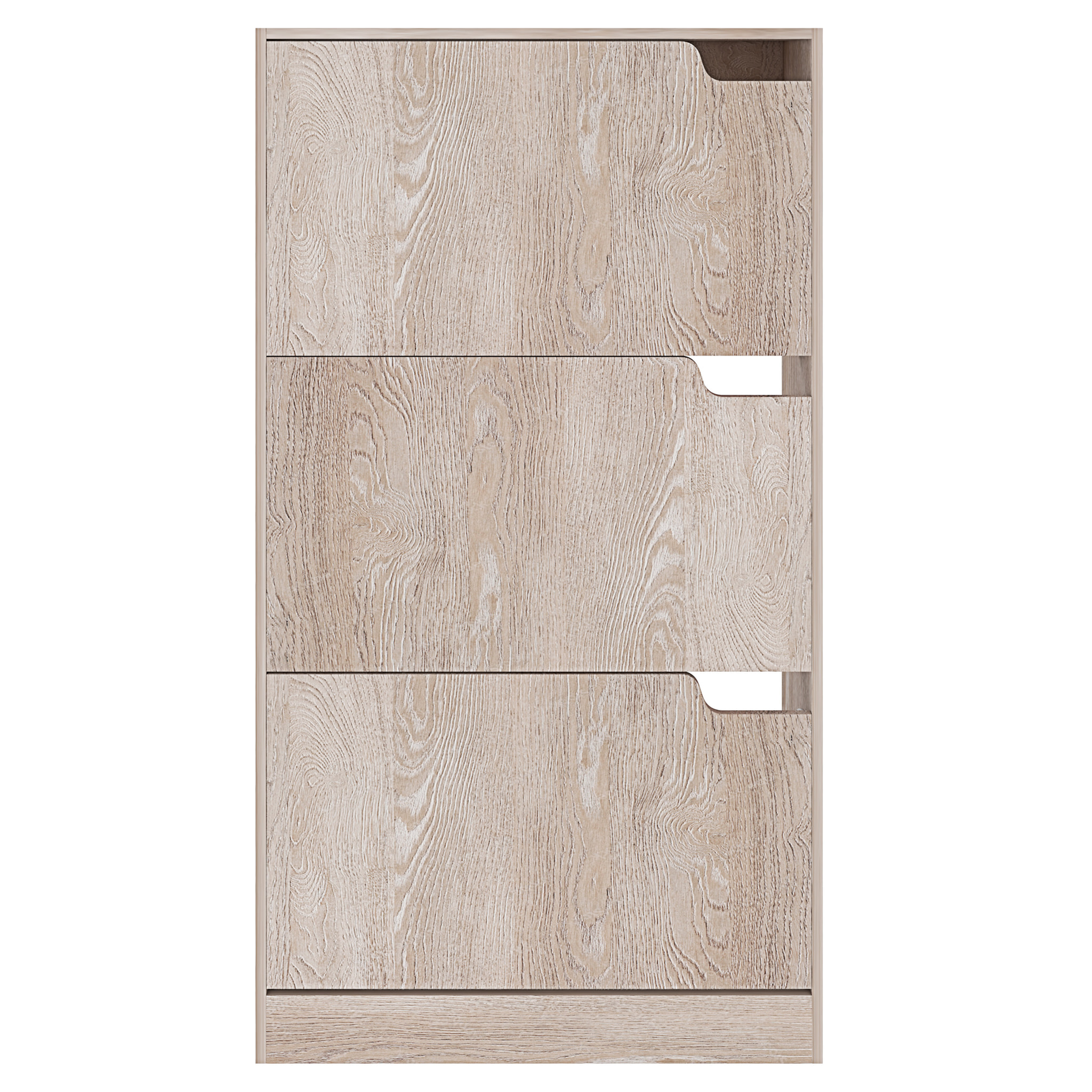 Scarpiera Portascarpe 3 Ante In Legno MDF Da Ingresso Salvaspazio A Ribalta Design Con Maniglie A Scomparsa Doppia Profondità Slim Soggiorno Ca