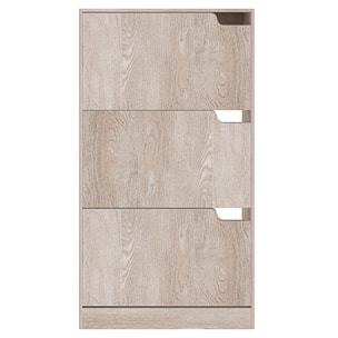 Scarpiera Portascarpe 3 Ante In Legno MDF Da Ingresso Salvaspazio A Ribalta Design Con Maniglie A Scomparsa Doppia Profondità Slim Soggiorno Ca