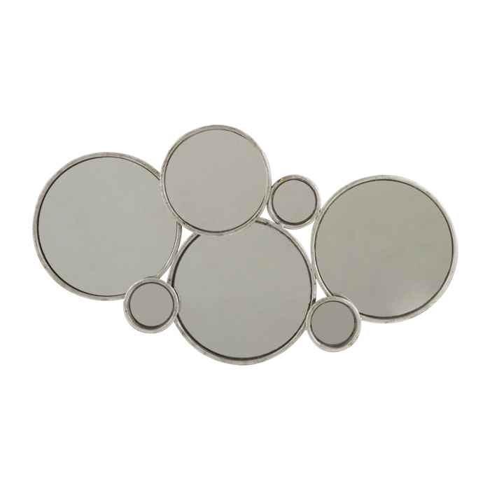 J-Line Miroir 6 Ronds Metal Argent