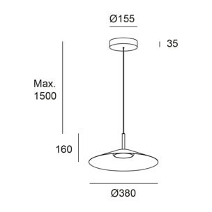 Ledsc4 LedsC4 - Lámpara Colgante LED Interior, Diseño Contemporáneo, Luz Cálida 2700K-3000K, Altura Ajustable, Difusor Opal, Oro Mate, 50,000 Horas Vida Útil, Garantía 5 Años