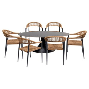 Ensemble de jardin Grande Possibilita table 220cm et 6 chaises nature Kare Design