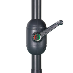 Parasol droit rond Ø300cm - Touquet Sable - mât central en aluminium orientable et manivelle d'ouverture