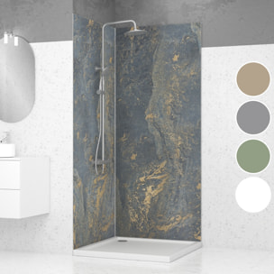 Pack de 2 Panneaux Muraux Pierre Venus 90+90x210 cm avec Profilés ANODISE BRILLANT - STONE'IT