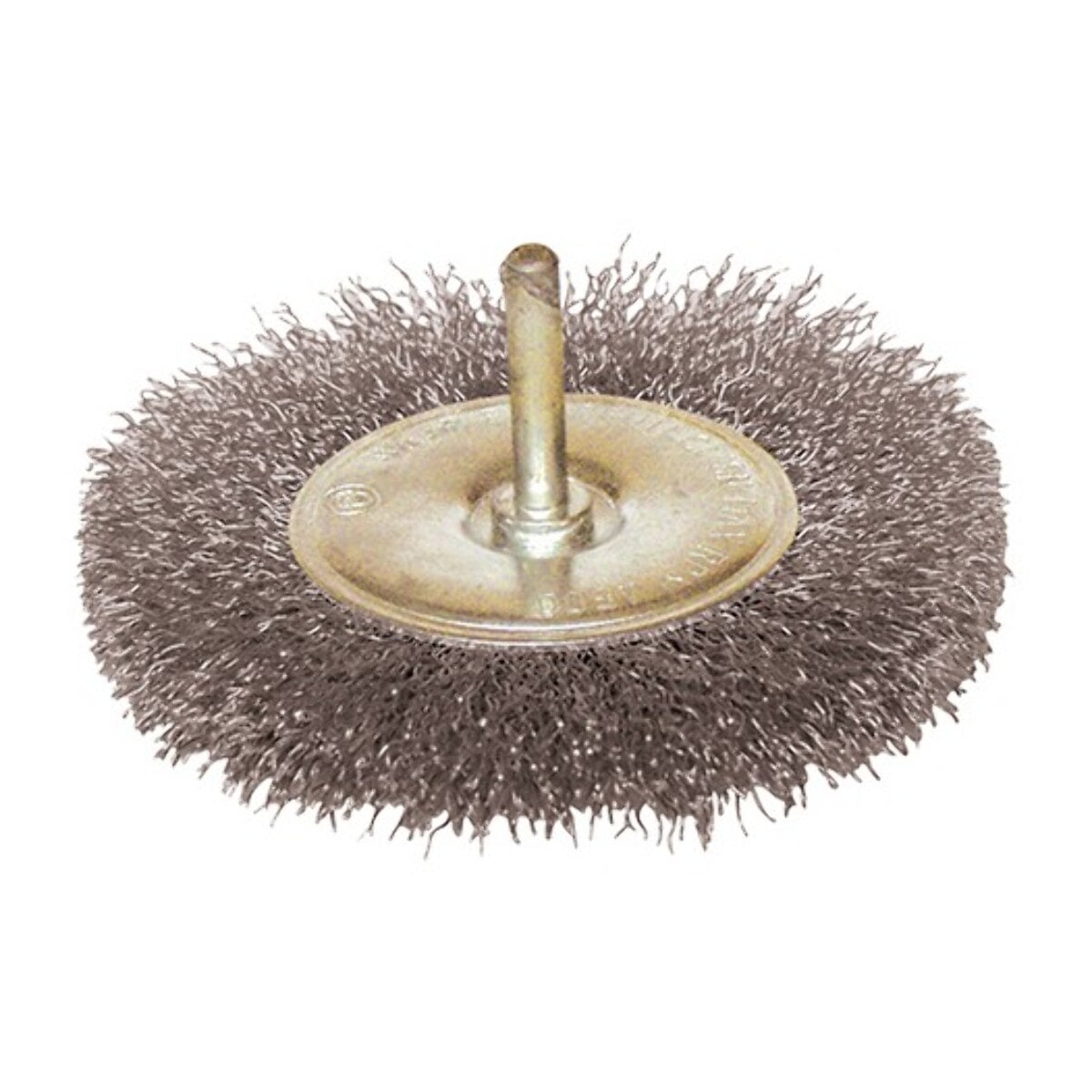 Brosse circulaire sur tige fil acier ondulé décapage dur bois/métal - D. 50 mm - Q.6 mm - Ep.7 mm - LEMAN - 330.050V