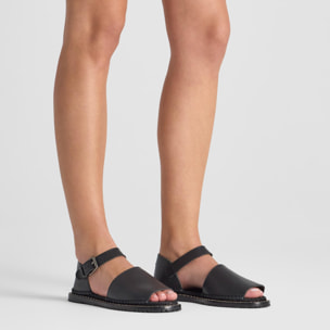 Sandalia plana Polly en napa con suela de yute y tpu