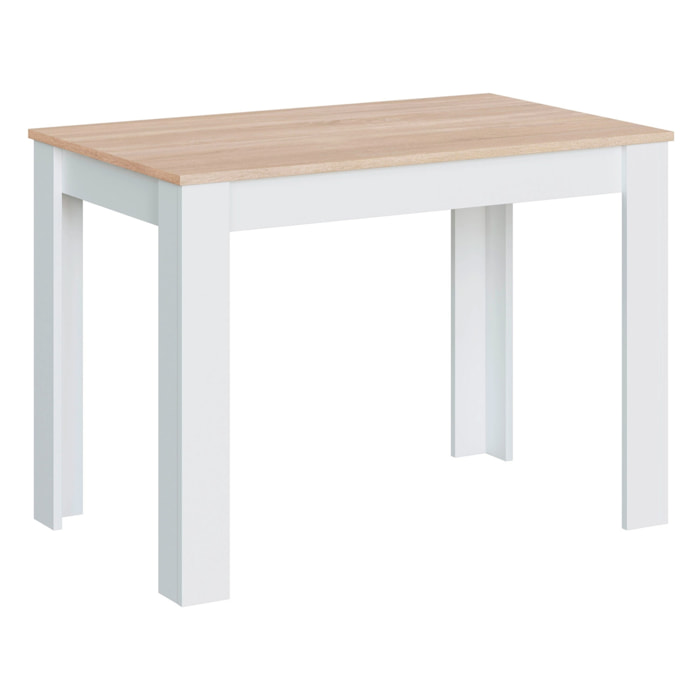 Tavolo Da Pranzo 4 Posti Fisso Stile Nordico Moderno Tavolino Per Cucina Sala Da Pranzo Soggiorno 108.5 x 67 x 78 Cm Colore Bianco E Rovere