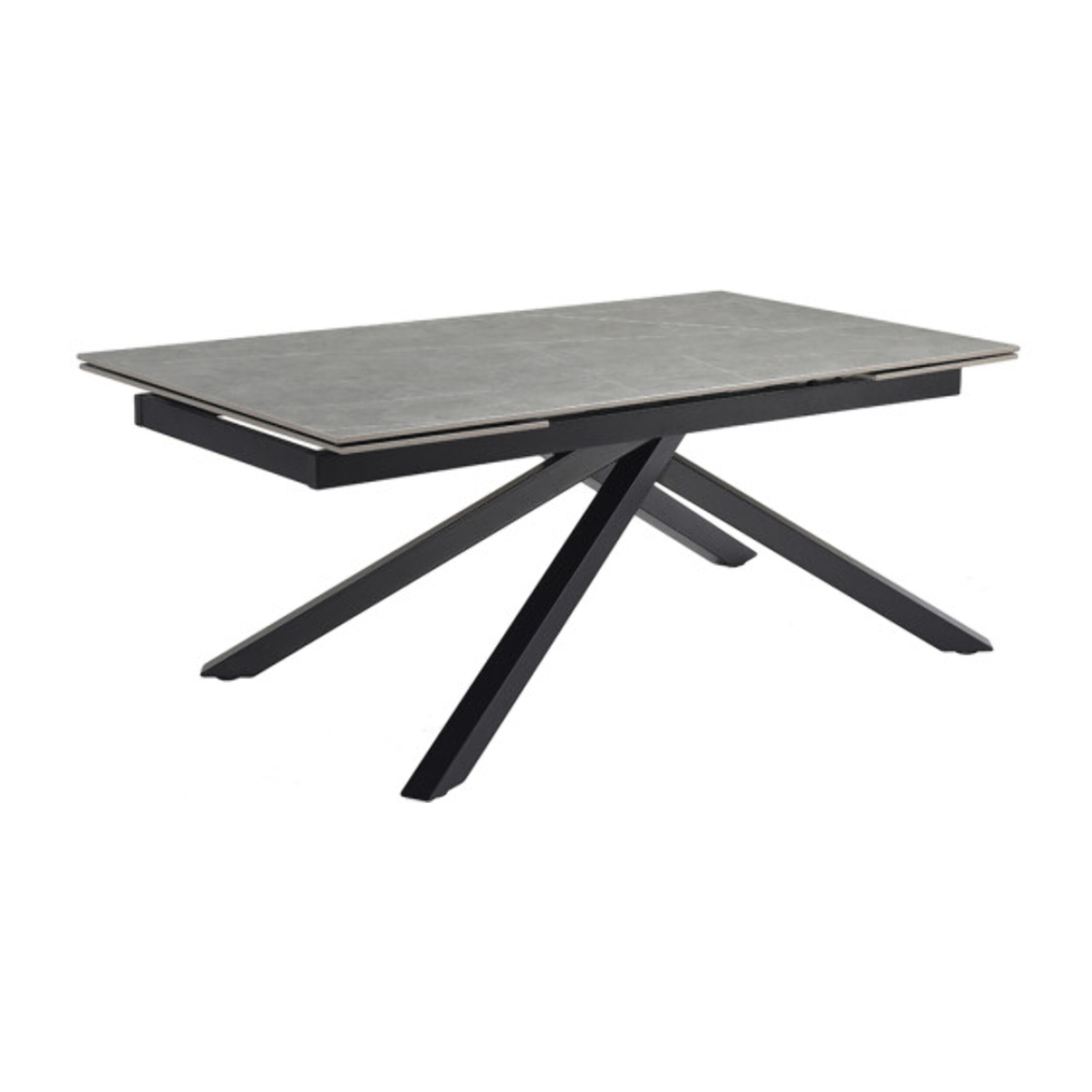 Table extensible céramique gris laqué 180/260cm - 8 piètements - UNIK