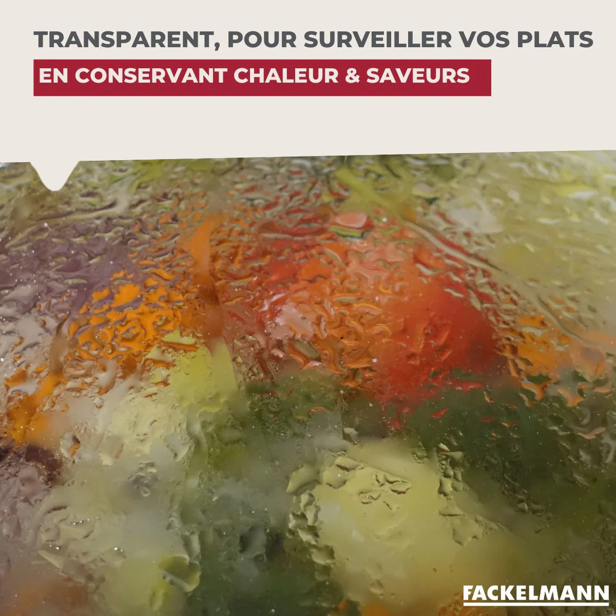 Couvercle de cuisson adaptable en verre et silicone Fackelmann