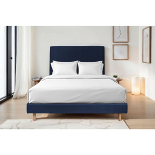 Sommier Tapissier Velours Ep14 - pieds bois