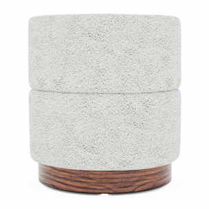 Auguste – Pouf cylindrique en bouclette crème