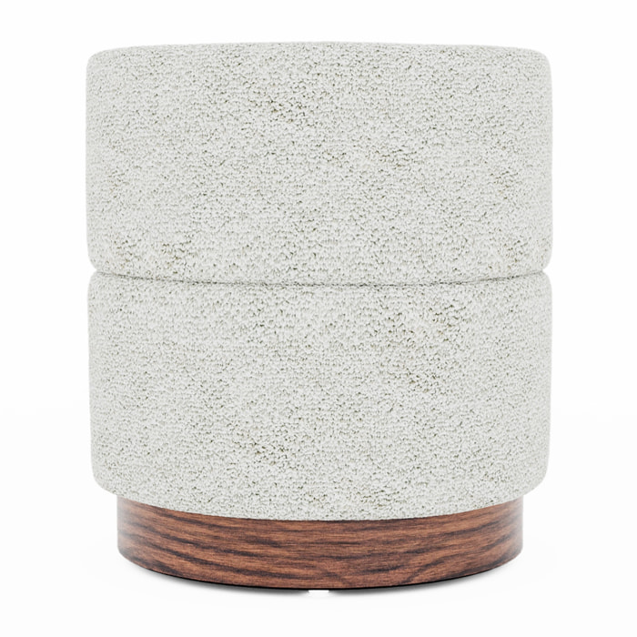 Auguste – Pouf cylindrique en bouclette crème