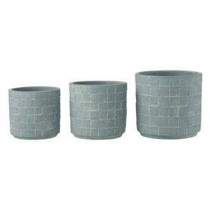 J-Line cache-pot Carré - céramique - bleu clair - large - Ø 16 cm