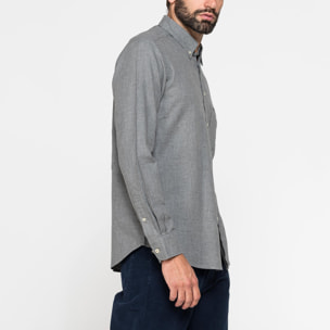 CAMICIA DI FLANELLA IN COLORI TINTA UNITA CON TASCHINO