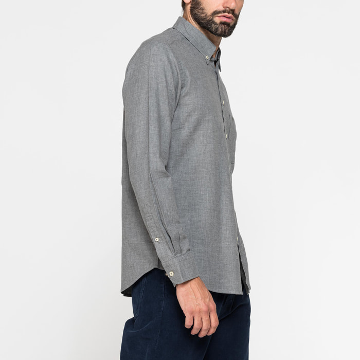 CAMICIA DI FLANELLA IN COLORI TINTA UNITA CON TASCHINO