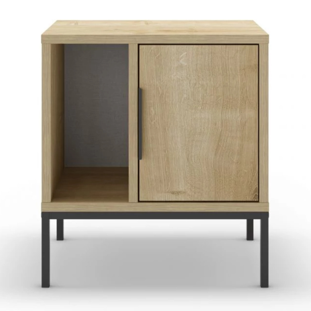 Mesita de noche Brik Roble Negro