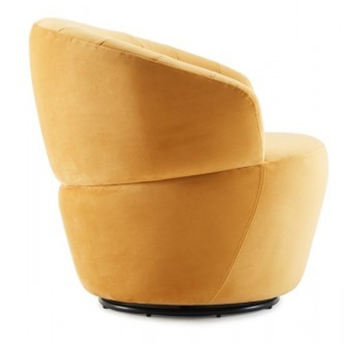 Fauteuil rond pivotant en velours - ROMANE