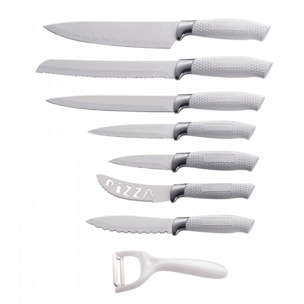 Ensemble de couteaux à revêtement antiadhésif 7 pièces avec éplucheur Blanc Royalty Line RLWHT7W