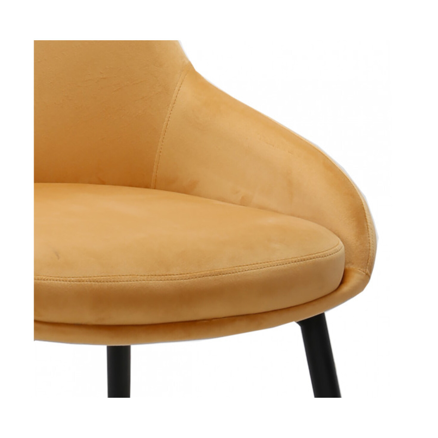 Chaise en velours avec piètement métal noir - MONDO