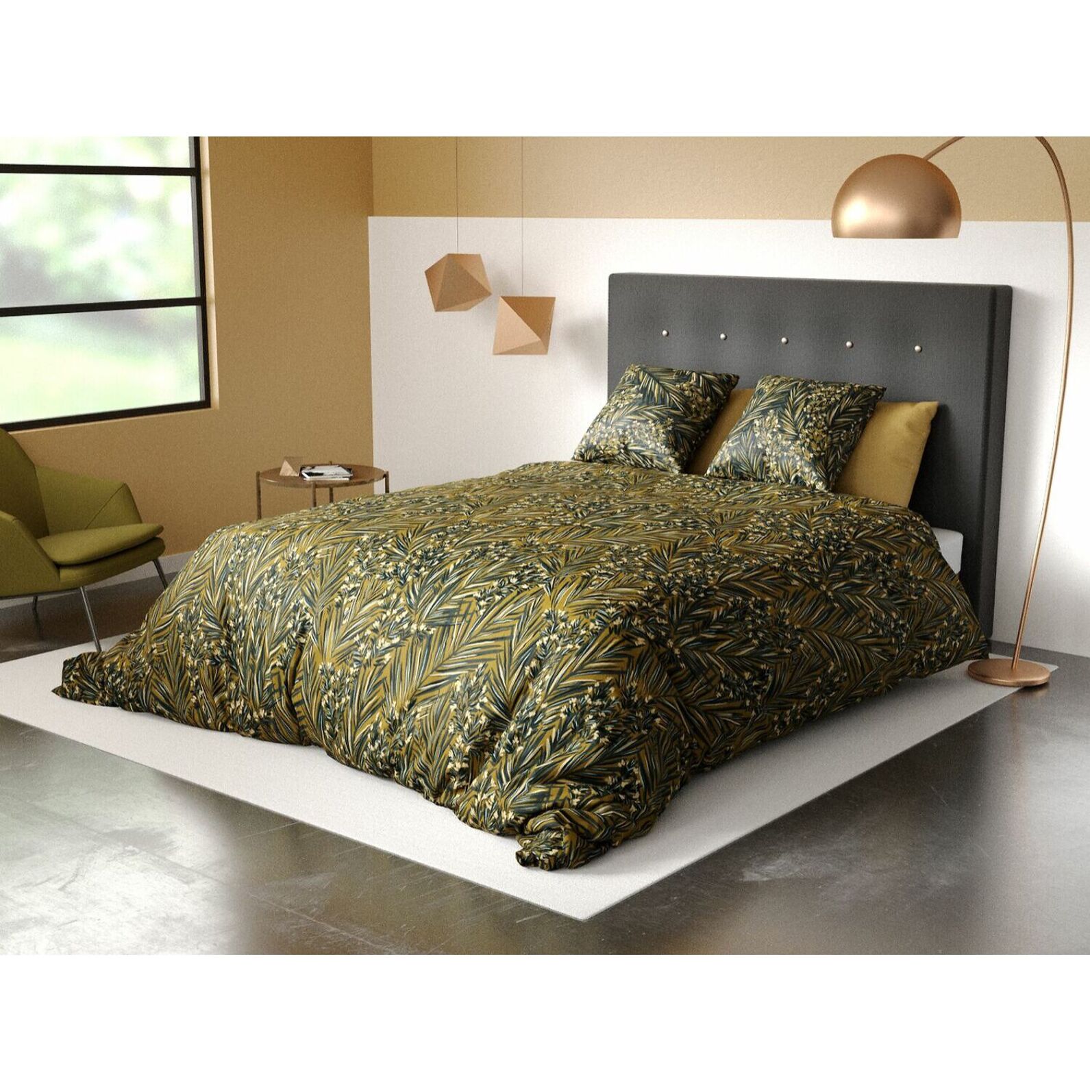 Parure De Couette 3pcs avec Taies oreiller 100% Coton Bio 57 Fils/cm2-nava