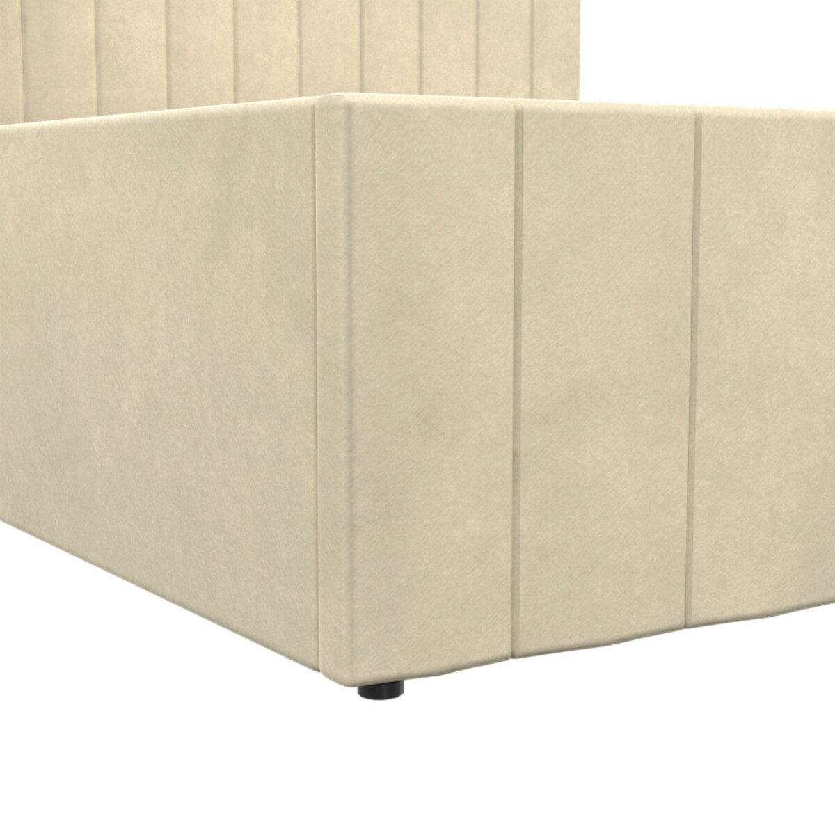 Lit coffre Valentina avec sommier et tête de lit - Velours beige