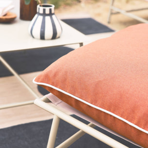 Salon de jardin acier SOFIA beige et terracotta. 4 places. table rectangulaire