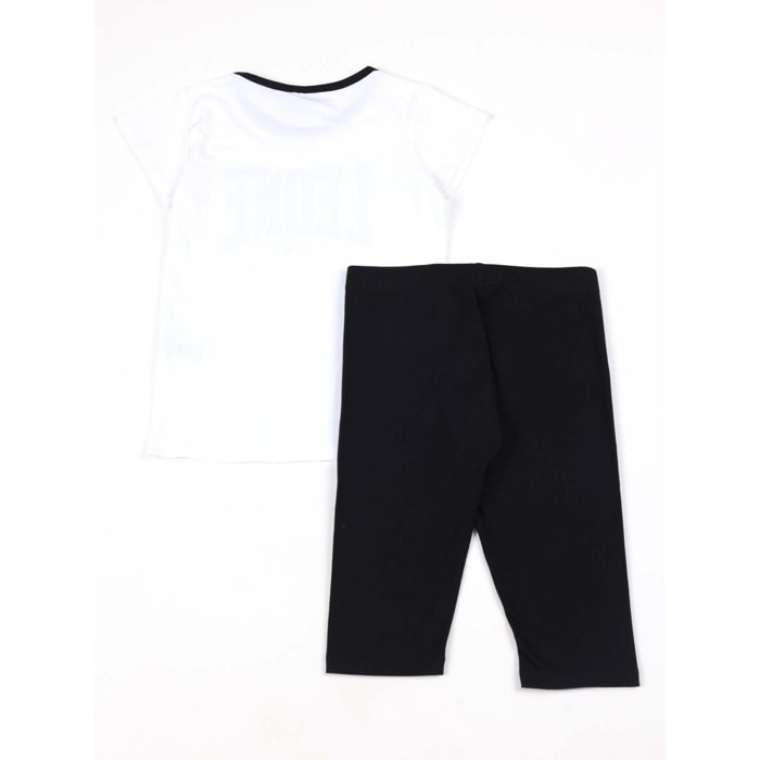 Set completo da bambina con t-shirt e leggings a pantaloncino Leone Multicolor