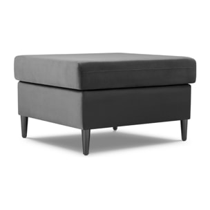 Pouf "Kyoto" en velours gris clair