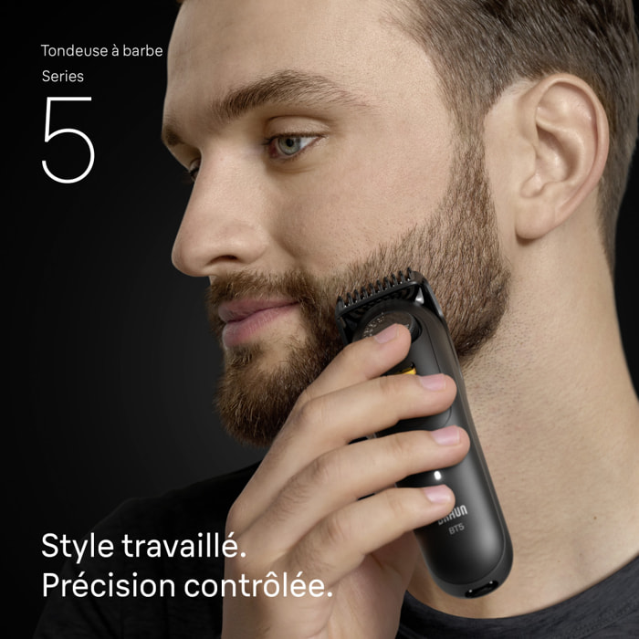 Braun Tondeuse À Barbe Series 5, + 2 Outils Pour Créer Son Style, 20 Longueurs, Lame Affûtée, BT5500, Noir