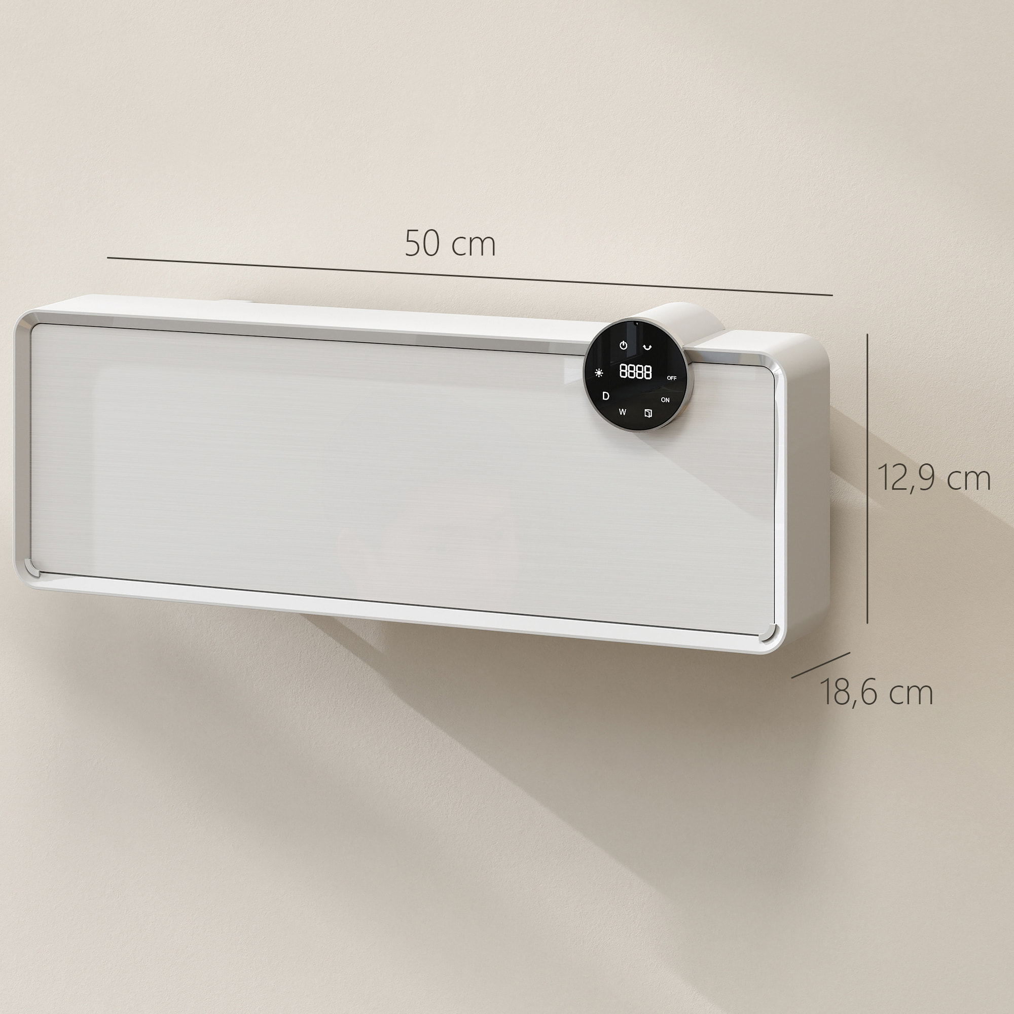 Chauffage soufflant mural 2000W chauffage céramique PTC radiateur réglable timer oscillant télécommande blanc