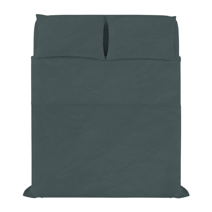 COMPLETO LETTO WATER WASHED, 100% Microfibra, No Stiro - SALVIA