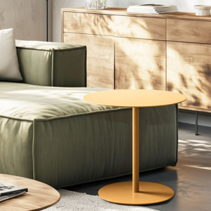 AGATHE - Table d'appoint ronde en acier marron D40cm