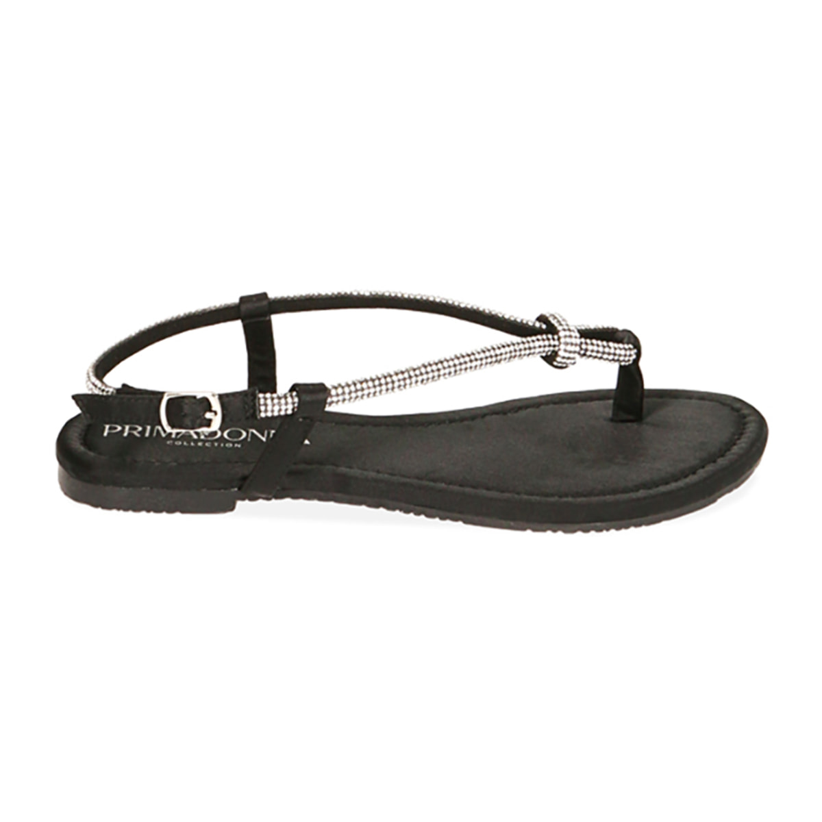Sandalias planas de raso negro