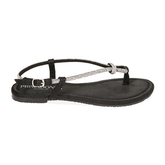 Sandalias planas de raso negro