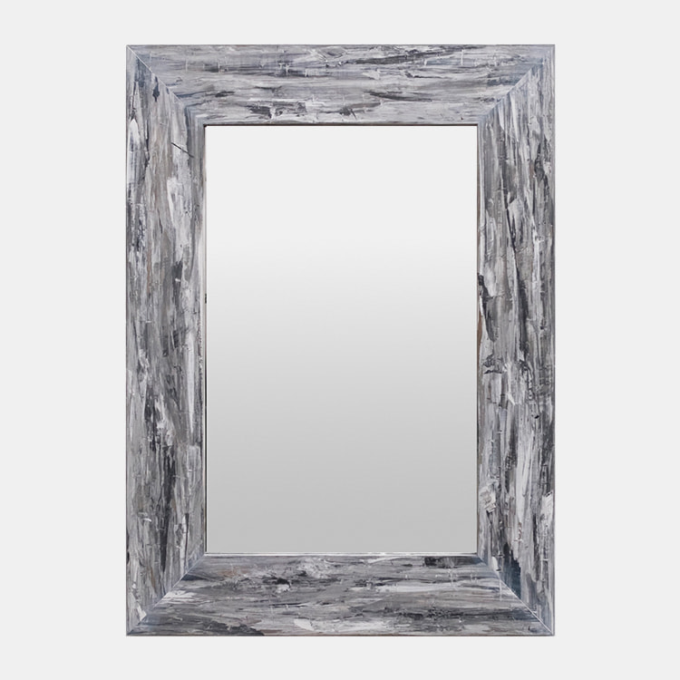 Miroir effet bois décapé gris de différentes tailles